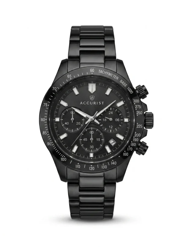 Original Accurist Chronograph Tachymeter Watch | Pre-Owned 44mm