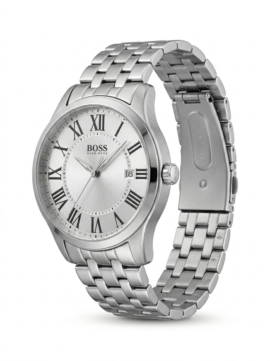 Original Hugo Boss Steer Silver Watch | Pre-Owned 42mm