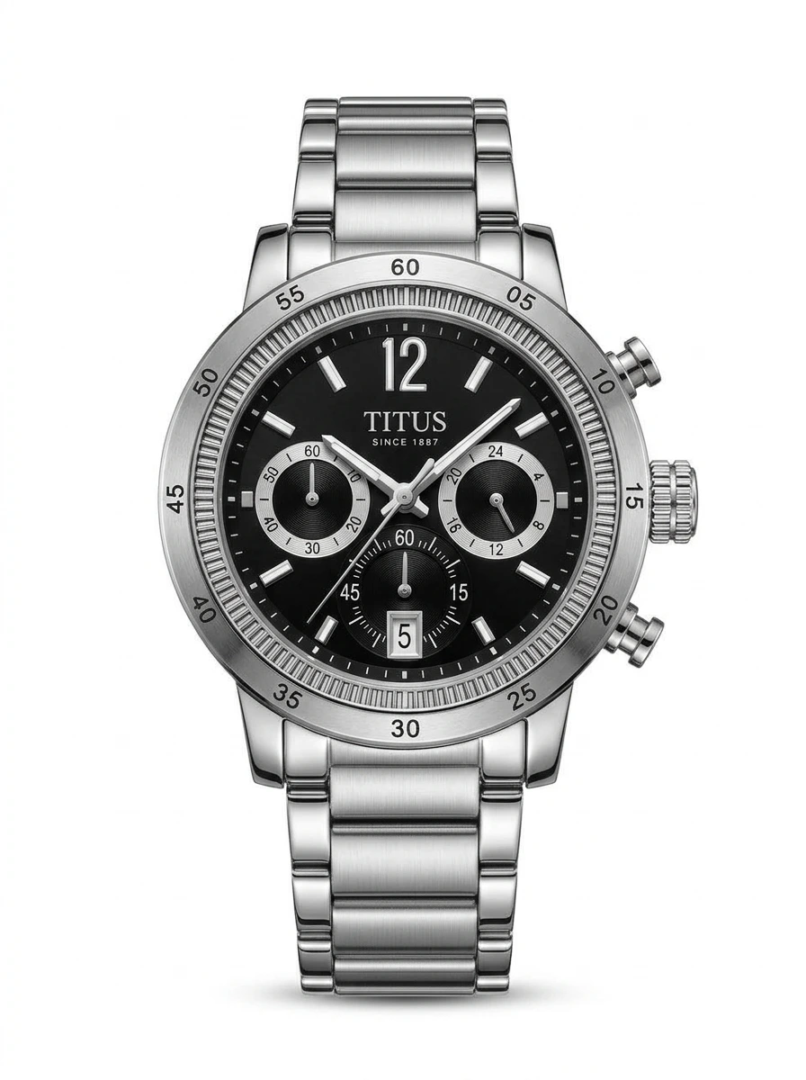 Original Solvil et Titus Chronograph Watch | Pre-Owned 40mm Steel