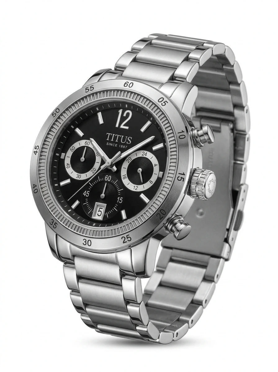 Original Solvil et Titus Chronograph Watch | Pre-Owned 40mm Steel